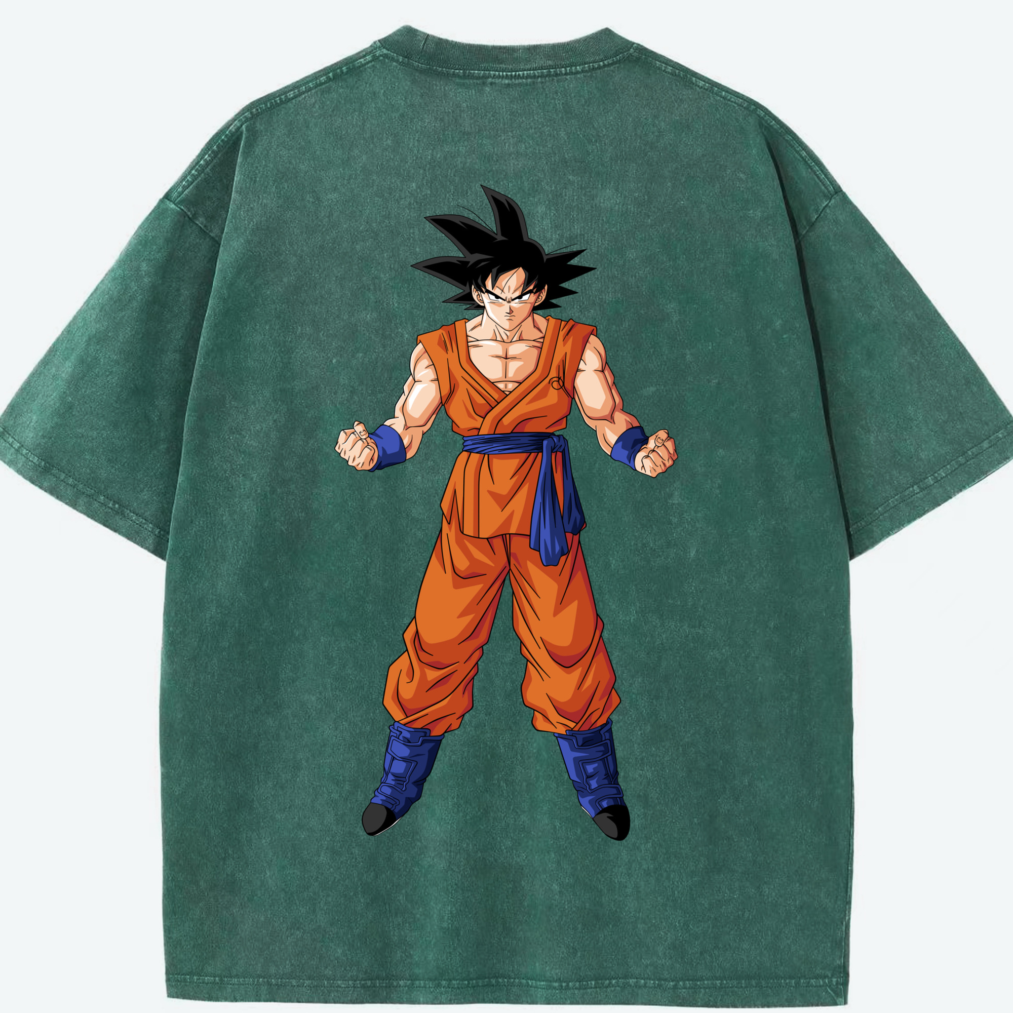 （画像用） ドラゴンボール 孫悟空（そん ごくう）Son Goku カカロット DRAGON BALL Kakarotto 綿100% ヴィンテージ風 半袖Tシャツ（背面プリント）